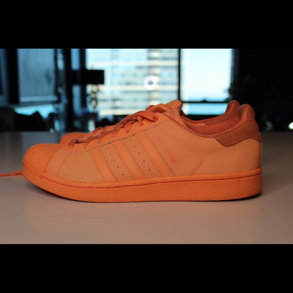Peach Reflective Adidas Superstars